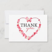 Modern Roze Harten Baby shower Bedankkaart (Voorkant)