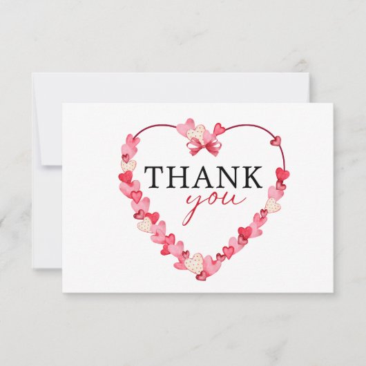 Modern Roze Harten Baby shower Bedankkaart (Voorkant)