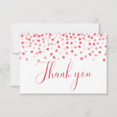 Modern Roze Harten Baby shower Bedankkaart (Voorkant)