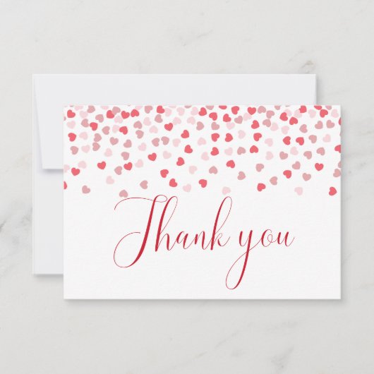 Modern Roze Harten Baby shower Bedankkaart (Voorkant)