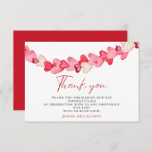 Modern Roze Harten Baby shower Bedankkaart (Voorkant / Achterkant)