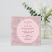 Modern roze harten bruiloft kaart (Staand voorkant)