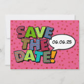 Modern Roze Harten Confetti Bruiloft Save The Date (Voorkant)