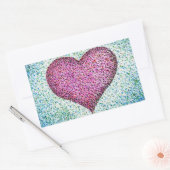 Modern roze hartenpointillisme rechthoekige sticker (Envelop)