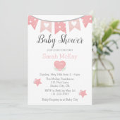Modern Roze Heart Baby Girl Baby shower (Staand voorkant)