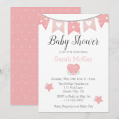 Modern Roze Heart Baby Girl Baby shower (Voorkant / Achterkant)