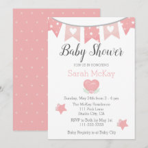 Modern Roze Heart Baby Girl Baby shower