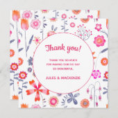 Modern roze hoes bedankt! bedankkaart (Voorkant / Achterkant)