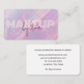 Modern roze holografisch opaal stenen Visitekaartj Visitekaartje (Voorkant / Achterkant)