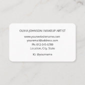 Modern roze holografisch opaal stenen Visitekaartj Visitekaartje (Achterkant)