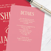 Modern Roze Huwelijksuitnodiging Details Behuizing Informatiekaartje