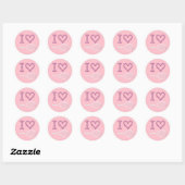Modern Roze I Love Tennis Ronde Sticker (Vel)