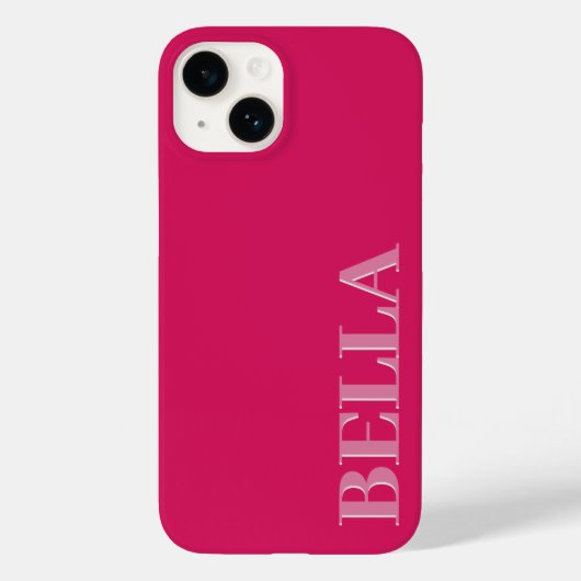 Modern roze initiaal minimaal hedendaags Case-Mate iPhone case (Achterkant)