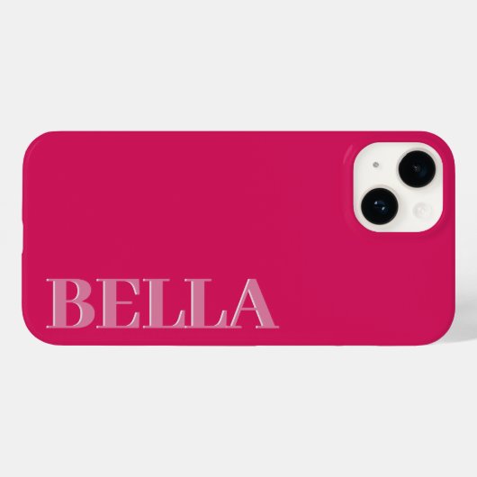 Modern roze initiaal minimaal hedendaags Case-Mate iPhone case (Achterkant (horizontaal))