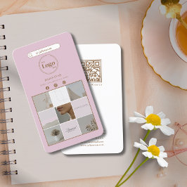 Modern Roze Instagram Fotocollage Visitekaartje