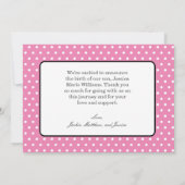 Modern Roze is een meisje! Baby Geboorteaankondigi Aankondiging (Achterkant)