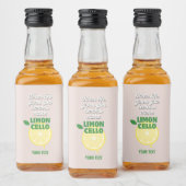  Modern Roze Italiaans Citroen Limoncello Likeurfles Etiket (Flessen)