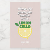  Modern Roze Italiaans Citroen Limoncello Wijn Etiket (Enkel label)