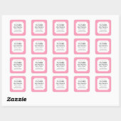 Modern Roze Kaars Productlabel Vierkante Sticker (Vel)
