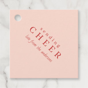 Modern Roze Kerst Geschenk Labels