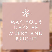 Modern roze kerst | Vakantievenster Raamsticker (Vel 2)
