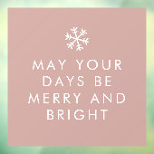 Modern roze kerst | Vakantievenster Raamsticker (Vel 3)