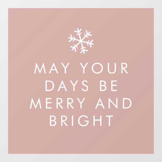 Modern roze kerst | Vakantievenster Raamsticker (Vel)
