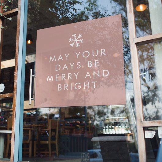 Modern roze kerst | Vakantievenster Raamsticker