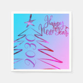 Modern roze kerstboom Nieuwjaar feest Servet (Voorkant)