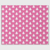 Modern roze kerstboom patroon cadeaupapier (Vlak)