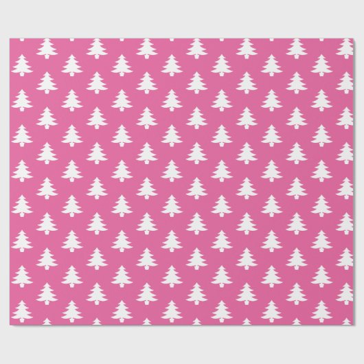 Modern roze kerstboom patroon cadeaupapier (Vlak)
