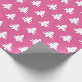 Modern roze kerstboom patroon cadeaupapier (Hoek)