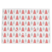 Modern roze kerstboom patroon groot cadeauzakje (Voorkant)