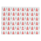 Modern roze kerstboom patroon groot cadeauzakje (Achterkant)