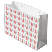 Modern roze kerstboom patroon groot cadeauzakje (Achterkant Gekanteld)
