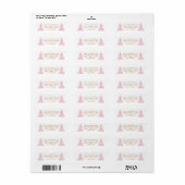Modern roze kerstboom terug adres label (Full Sheet)