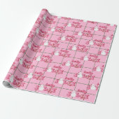 Modern roze kerstinpakpapier cadeaupapier (Uitgerold)