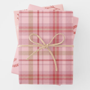 Modern roze kerstinpakpapier inpakpapier vel