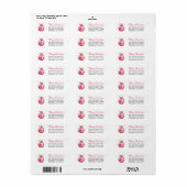 Modern roze kerstretour adreslabel etiket (Full Sheet)