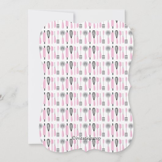 Modern Roze Keukenbridal Shower Kaart (Achterkant)