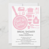 Modern Roze Keukenbridal Shower Kaart (Voorkant)