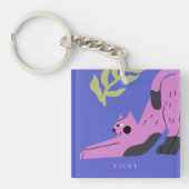  Modern Roze Kitty Cat Sleutelhanger (Voorkant)