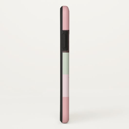 Modern roze kleurblok bloemenmonogram Case-Mate iPhone case (Achterkant / rechts)