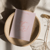 Modern roze kleurrijke grillige pastel leuke bruil save the date