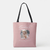 Modern roze, korrelig afstuderen met foto-elegant  tote bag (Achterkant)