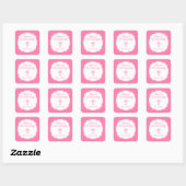 Modern Roze Kruisverbaar Baptisme Square Vierkante Sticker (Vel)