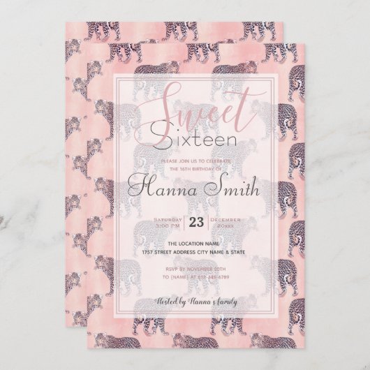 Modern roze leopard Animal Pattern (Voorkant / Achterkant)