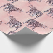 Modern roze leopard Animal Pattern Cadeaupapier (Hoek)