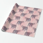 Modern roze leopard Animal Pattern Cadeaupapier (Uitgerold)