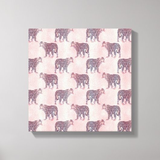 Modern roze leopard Animal Pattern Canvas Afdruk (Voorkant)